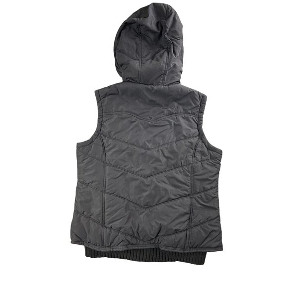 American Eagle Vest Womens Large Blue Hooded Sherpa Lined Quilted Full Zip Y2K - Picture 2 of 14